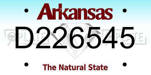 D226545 Arkansas License Plate
