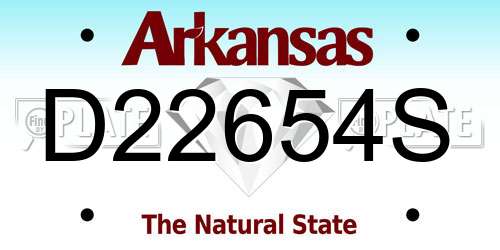 D22654S Arkansas License Plate