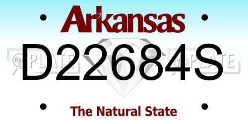 D22684S Arkansas License Plate