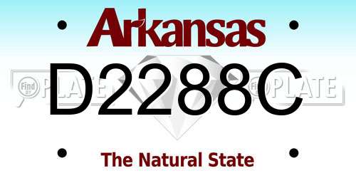 D2288C Arkansas License Plate