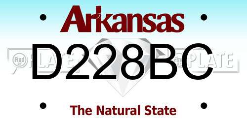 D228BC Arkansas License Plate