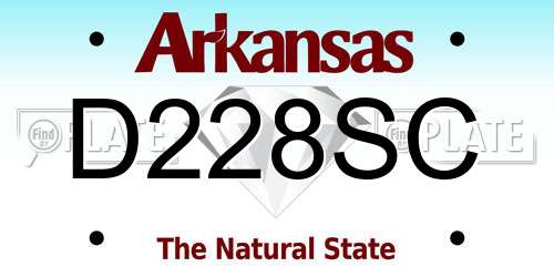 D228SC Arkansas License Plate