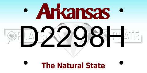 D2298H Arkansas License Plate