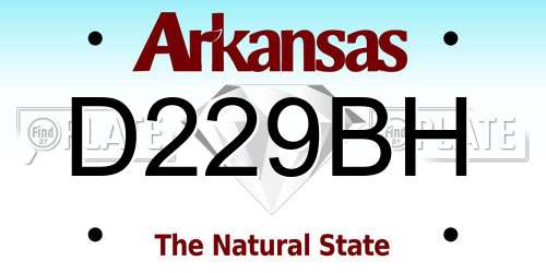 D229BH Arkansas License Plate