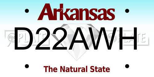 D22AWH Arkansas License Plate