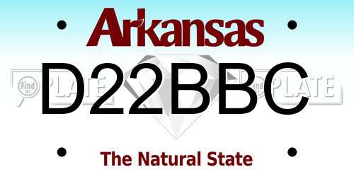 D22BBC Arkansas License Plate
