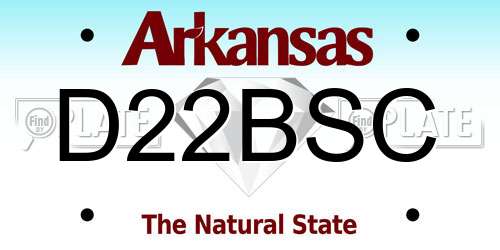 D22BSC Arkansas License Plate