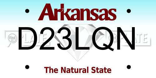 D23LQN Arkansas License Plate