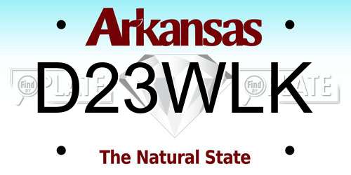 D23WLK Arkansas License Plate