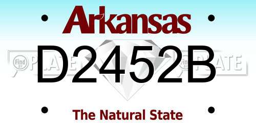 D2452B Arkansas License Plate
