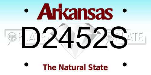 D2452S Arkansas License Plate