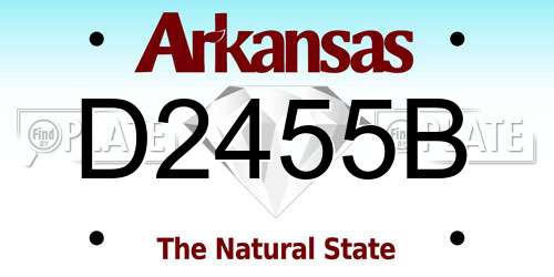 D2455B Arkansas License Plate