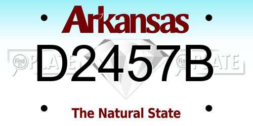 D2457B Arkansas License Plate