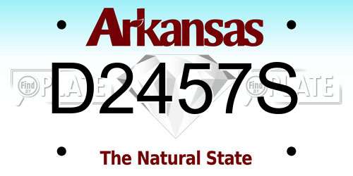 D2457S Arkansas License Plate