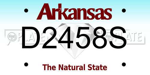 D2458S Arkansas License Plate