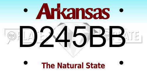 D245BB Arkansas License Plate