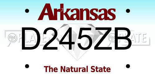 D245ZB Arkansas License Plate