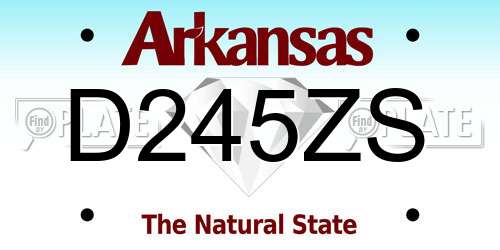 D245ZS Arkansas License Plate