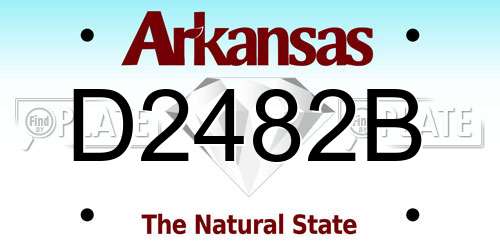D2482B Arkansas License Plate