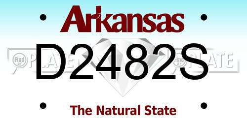 D2482S Arkansas License Plate