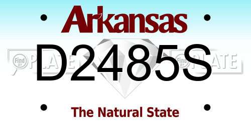 D2485S Arkansas License Plate