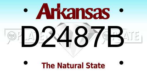 D2487B Arkansas License Plate