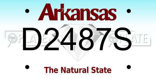 D2487S Arkansas License Plate