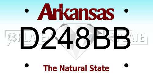 D248BB Arkansas License Plate