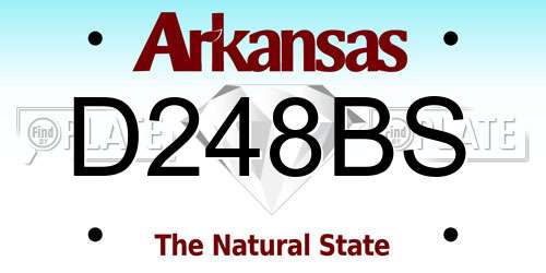 D248BS Arkansas License Plate