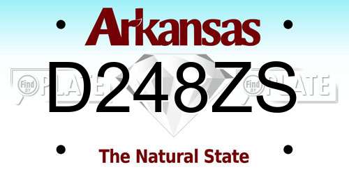 D248ZS Arkansas License Plate