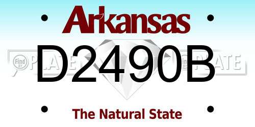 D2490B Arkansas License Plate