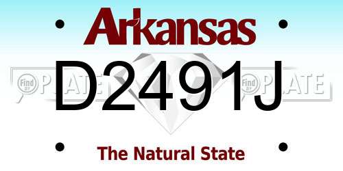 D2491J Arkansas License Plate