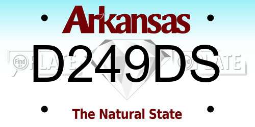 D249DS Arkansas License Plate