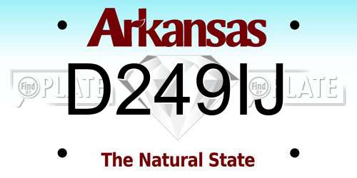 D249IJ Arkansas License Plate