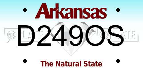 D249OS Arkansas License Plate