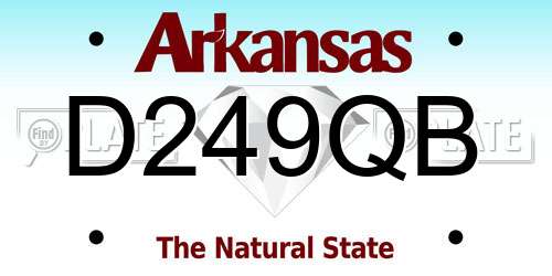D249QB Arkansas License Plate