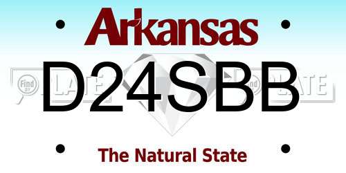 D24SBB Arkansas License Plate