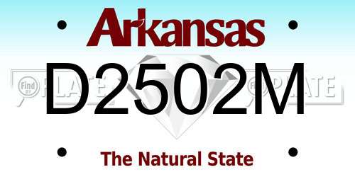 D2502M Arkansas License Plate