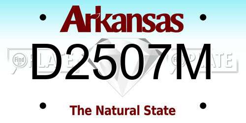D2507M Arkansas License Plate
