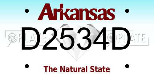 D2534D Arkansas License Plate