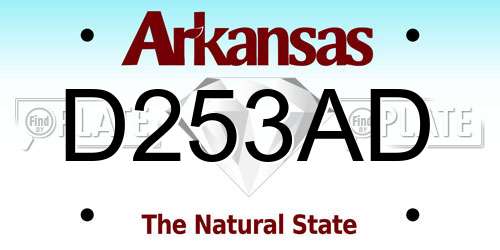 D253AD Arkansas License Plate