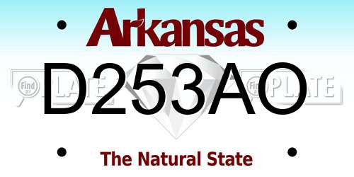 D253AO Arkansas License Plate