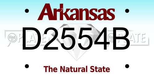 D2554B Arkansas License Plate