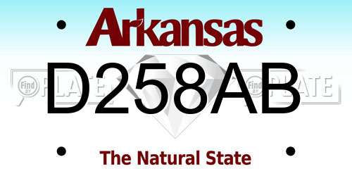 D258AB Arkansas License Plate