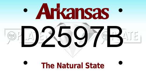 D2597B Arkansas License Plate