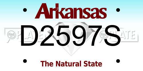 D2597S Arkansas License Plate