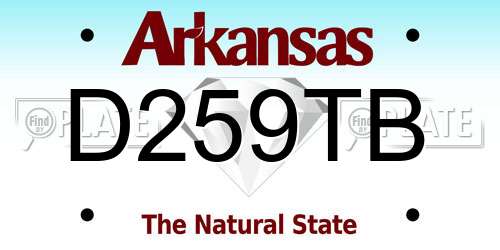D259TB Arkansas License Plate