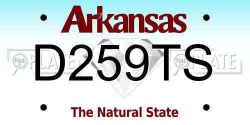 D259TS Arkansas License Plate