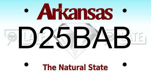 D25BAB Arkansas License Plate
