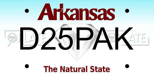 D25PAK Arkansas License Plate